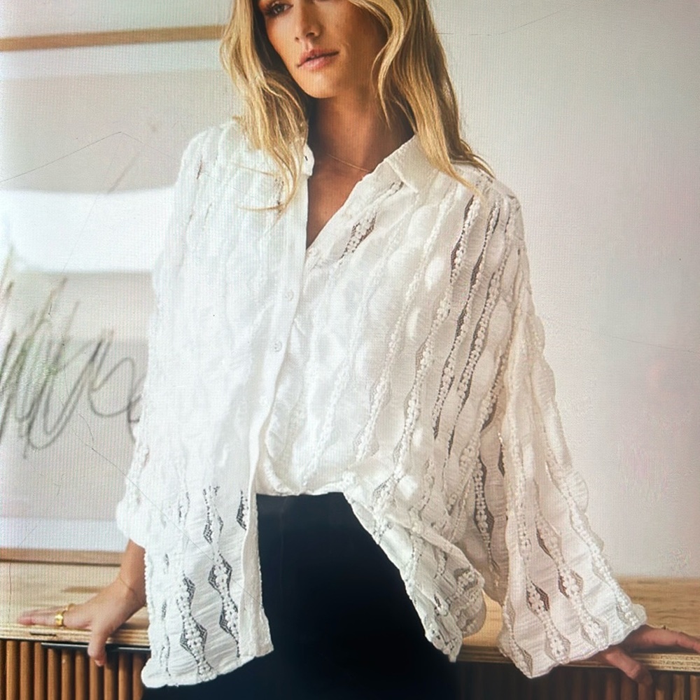 bohme Dakota Lace Button Up (S) - Picture 1 of 12